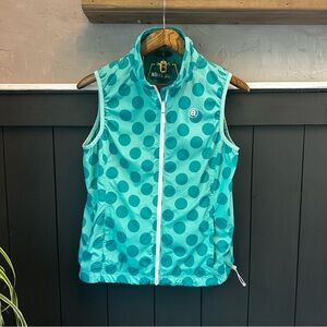 ABACUS Glade‎ Reversible Womens Windproof Aqua Dots Vest Zip Golf Vest Size M